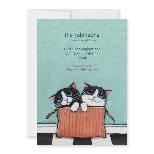Cats in a Packing Box | New Home Announcement invitation