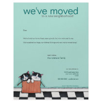 Cats in a Packing Box | We've Moved Announcement Personalized Letterhead
