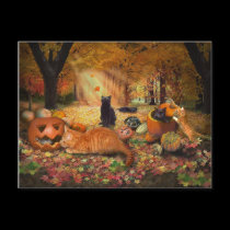 Cats in Autumn postcards
