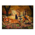 Cats in Autumn Postcard by aura2000