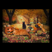 Cats in Autumn posters