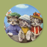 Cats in Hats Fridge Magnet