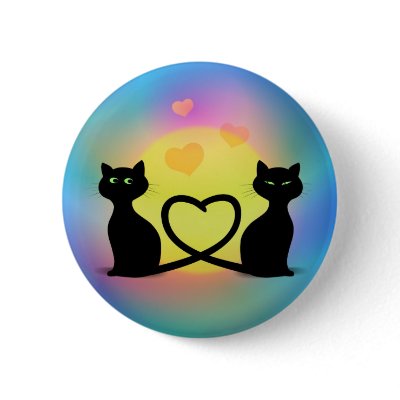 Cats In Love pinback button