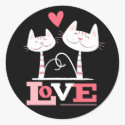 Gatos em selos bonitos do envelope do Valentim da autocolantes by LisaMarieDesign Gatos em selos bonitos do envelope do Valentim da autocolantes