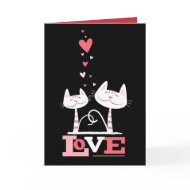 Cats in Love Cute Kitty Valentine (red inside) card