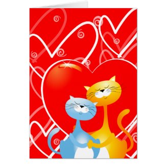 Cats in love, greetings card