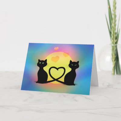 Cats in Love Valentine's Design Card by Lidusik