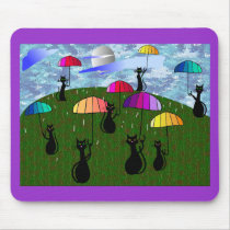 Cats in Rain Art Gifts mousepads