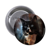 Cats in space pinback buttons