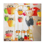 Cats in The Attic Ceramic Tiles