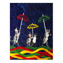 Cats in the Rain Post Card