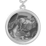 Cats in the Sewing Basket Pendant