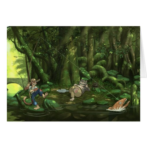 Cats in the shade greeting card