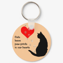 Cats leave paw-prints in our hearts keychains by aura2000 Cats leave paw-prints in our hearts keychains