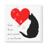 Cats leave paw-prints in our hearts refrigerator magnet
