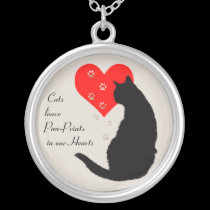 Cats leave paw-prints in our hearts necklaces