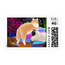 Cats Love Clean Laundry Postage