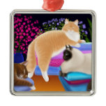 Cats Love Newly Cleaned Laundry Ornament