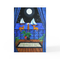 Cats Magical Night Nite Magic Greeting Card