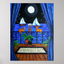 Cats Magical Night Nite Magic Poster