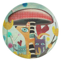 Cats Mushroom Plate plates
