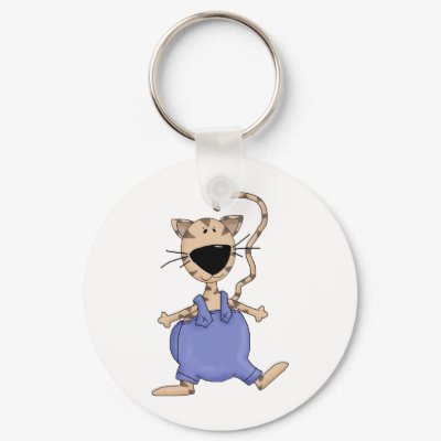 Cats 'n' Dogs · Cat in Overall Key Chains by CSCountryCuties