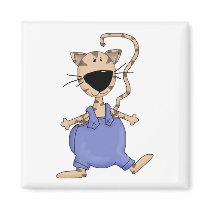 Cats 'n' Dogs · Cat in Overall magnets