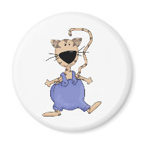Cats 'n' Dogs · Cat in Overall magnets