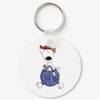 Cats 'n' Dogs · Dog in Overall Key Chain by CSCountryCuties