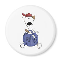 Cats 'n' Dogs · Dog in Overall magnets