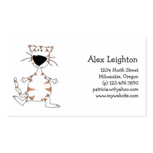 Cats 'n' Dogs · White Cat Business Cards (front side)