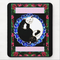 cats n' roses mousepads