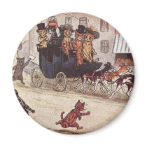Cats on Coach Race Down High Street Magnet