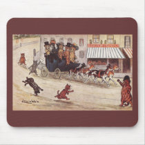 Cats on Coach Race Down High Street Mouse Pads