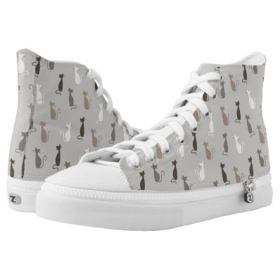 Cats pattern printed shoes