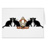 Cats Pentgagram Flame Triquetra Card