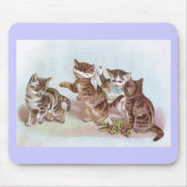 Cats Play Blind Man's Bluff Victorian Trade Card Mousepads