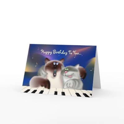 Cats Playing Piano Card by Lidusik