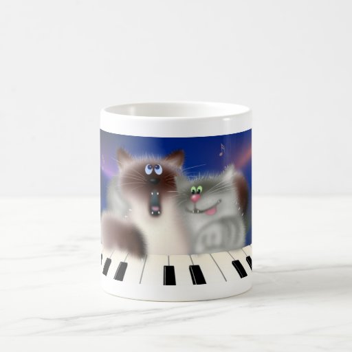 Cats Playing Piano Coffee Mug