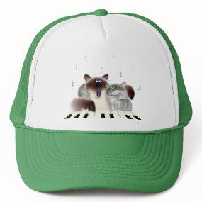 Cats Playing Piano hat
