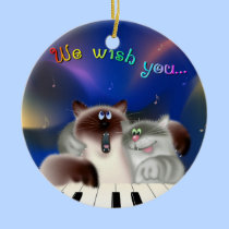 Cats Playing Piano ornaments