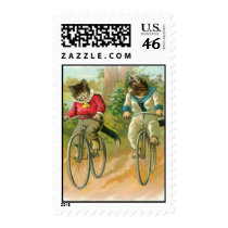 Cats Riding Bikes Postage