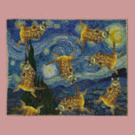 Cats rock in Van Gogh's "Starry Night" posters