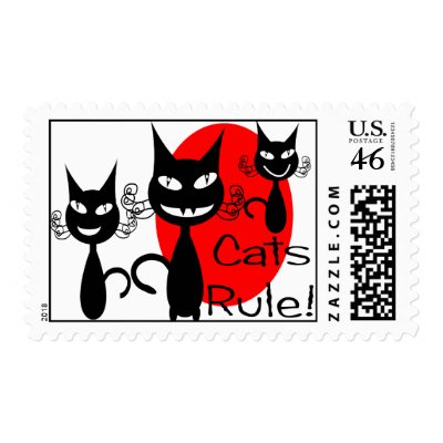 cats rule! postage stamps by gailg1957