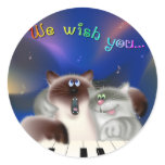 Cats Singing Christmas songs stickers