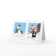 Cats & That Pesky Robin | Diptych Christmas Card