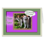 Cats vs Bunny Easter Card