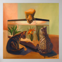 Cats watching Fish Print