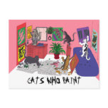 Cats Who Paint, Humorous Art of cats painting Post Cards