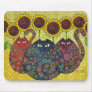 cats with sunflowers mousepad